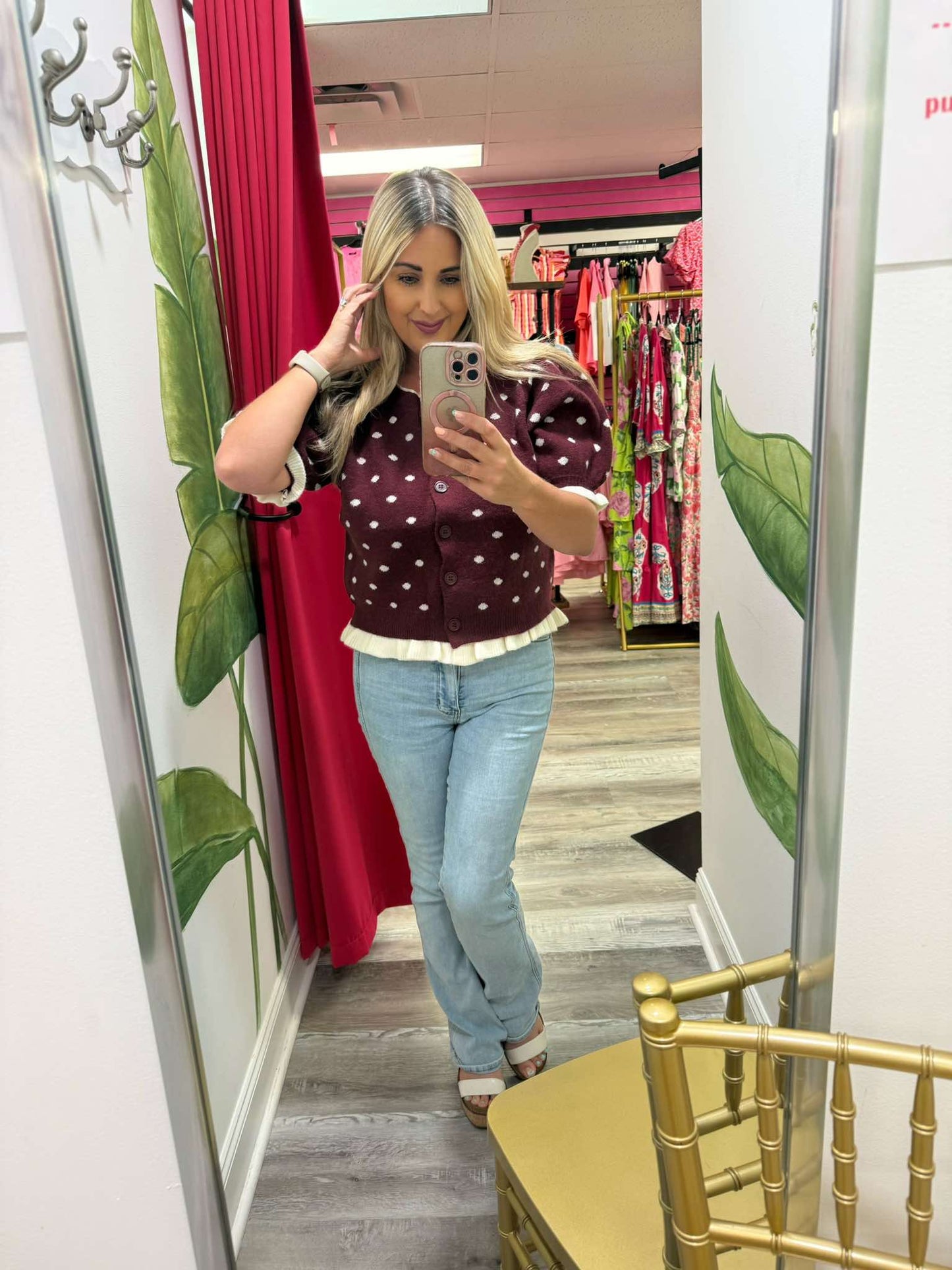 Cranberry Dot Sweater