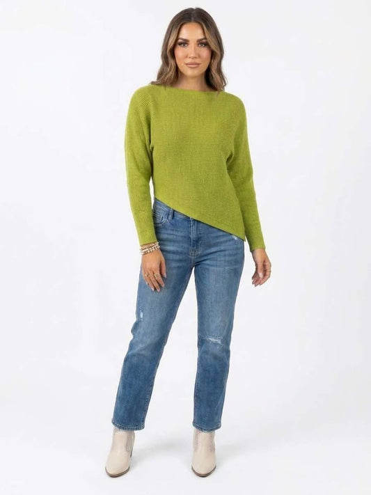 Lime Green Diagonal Sweater