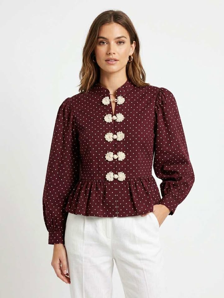 Mandarin Maroon Top