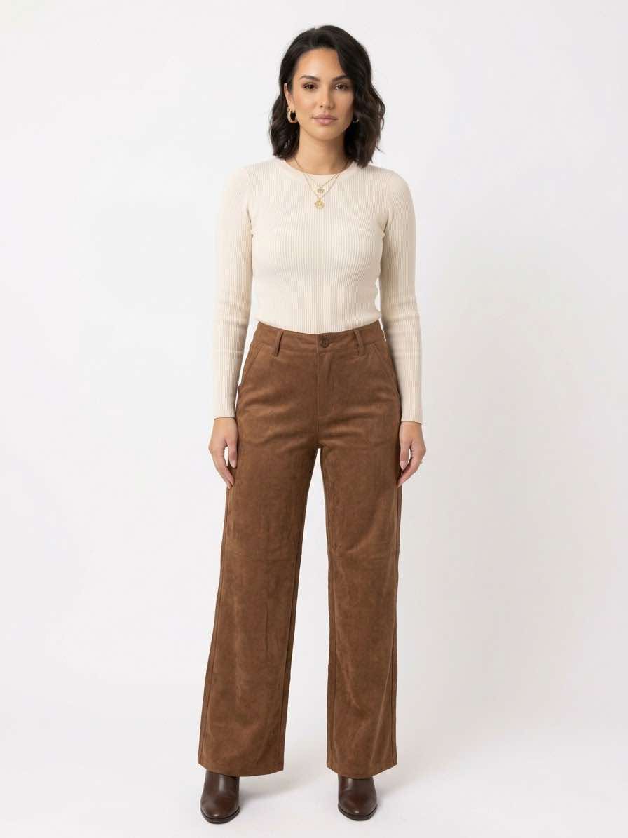 Chestnut Suede Pants
