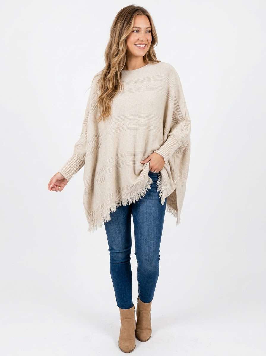 Heavenly Luxe Cable Poncho